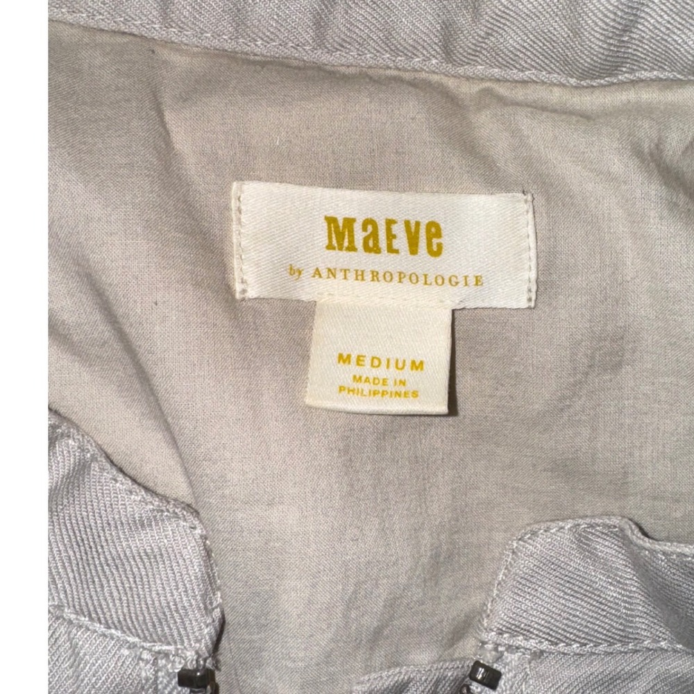 Maeve Anthropologie Jacket Womens Medium Zip Up Drawstring Utility M - Picture 2 of 4